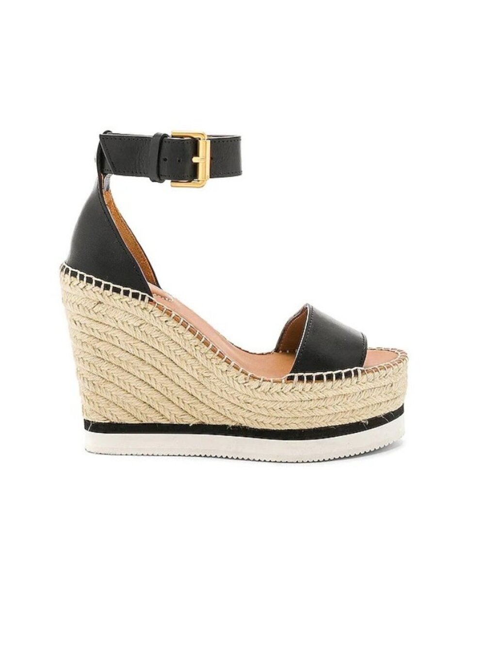 See By Chloe Glyn Wedge Sandals Black